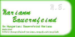mariann bauernfeind business card